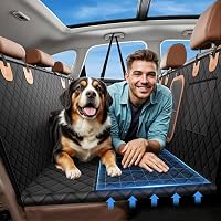 A-Pce 600D Heavy Duty Dog Car Seat Cover Hammock - 600lbs Capacity, Waterproof Scratch-Proof Nonslip Back Seat Protector for SUVs