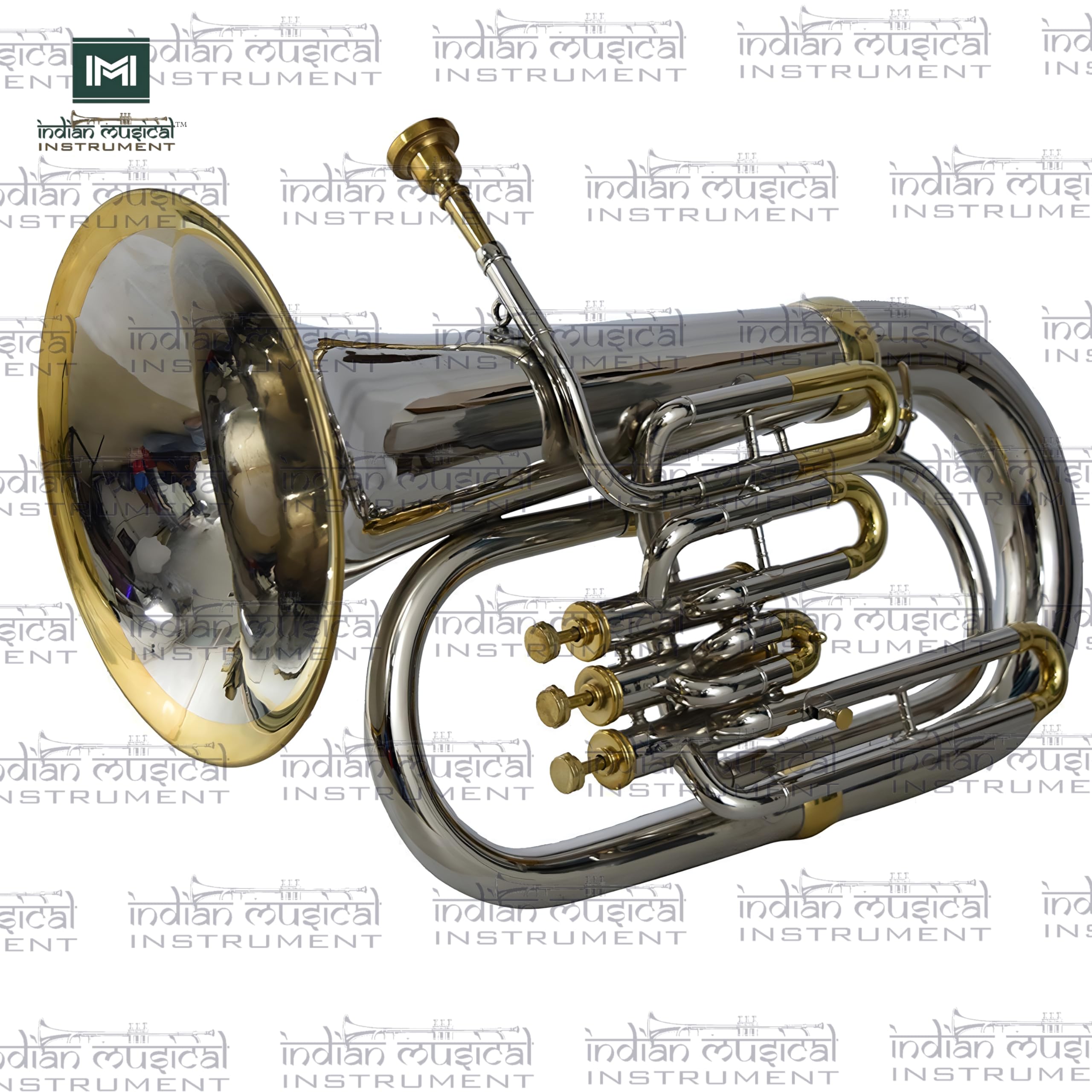 M.J Euphonium 3 Valve Nickel Brass Bb Pitch for Beginner, Student and Professionals with Deluxe Hard Carry Case,and Mouthpiece - Image 3