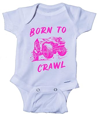 Ink Trendz Born to Crawl Onesie Cute 4x4 Offroading Mudding Infant One-Piece Baby Bodysuit