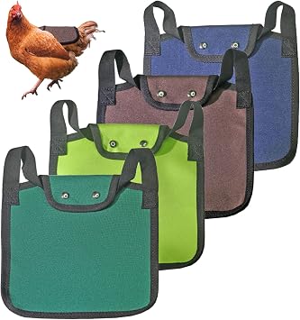 VERAMI 4 Pieces Premium Chicken Saddles with Adjustable Strap, Hen Saddle Sweater Clothes, Birds Protector for Back and Sides, Poultry Accessories for Hens,Suitable for 5-7.6lbs