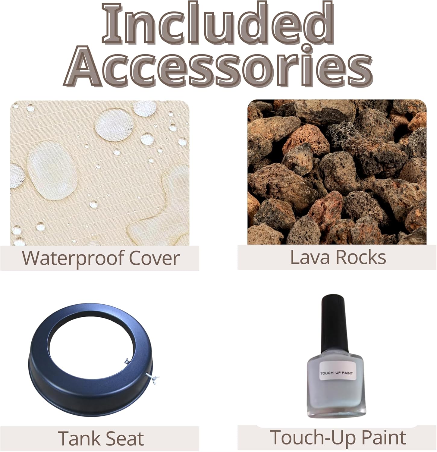 Outdoor Propane Fire Pit Table,Compact Streamlined Modern 20 inch,Round Graphite Base with Waterproof Cover,Free Lava Rocks