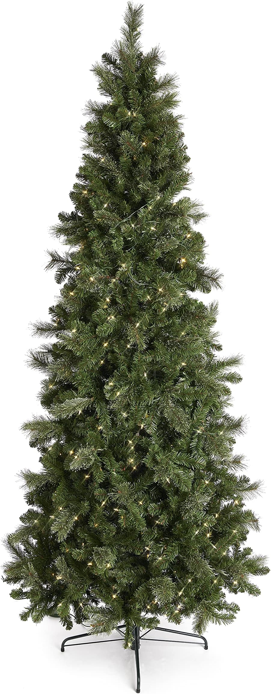 Home Heritage Cashmere Cascade Quick Set 9 Ft Artificial Christmas Tree Prelit w/ 500 White & Color LED Lights, 1335 PVC Foliage Tips, and Metal Stand