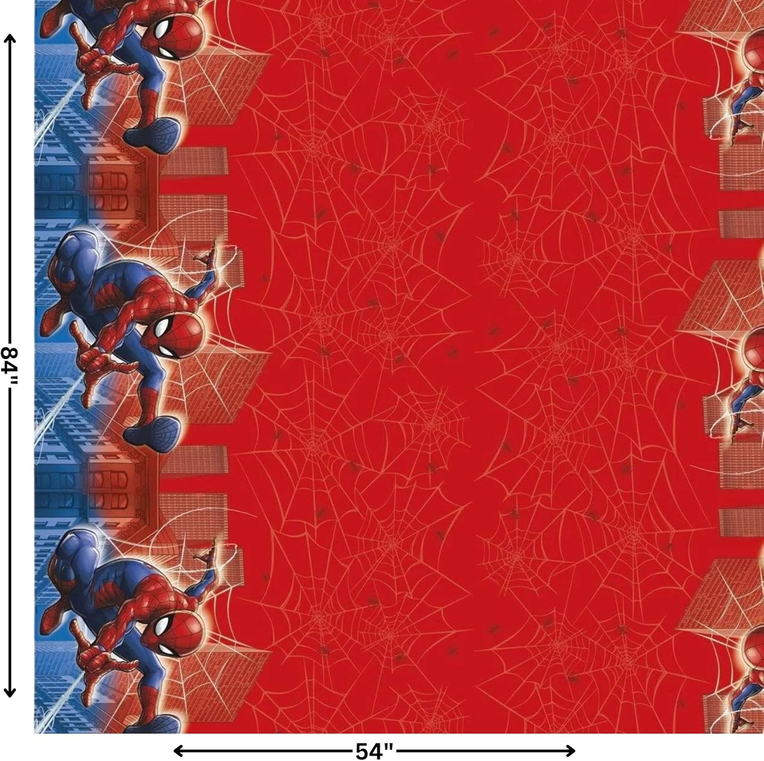 Spiderman Tablecloth (54" x 84") 1 Count - Red and Blue Disposable Rectangular Plastic Tableware - Spider Man Plastic Table Cover - Perfect For Birthday Celebrations and Party Decorations