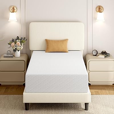 Yaheetech 8 Inch Twin Mattress 3 Foam Layer Cooling Gel Memory Foam Mattresses, Green Tea for Fresher Sleep, Medium Firm, CertiPUR-US Certified, Twin Size Mattress in a Box