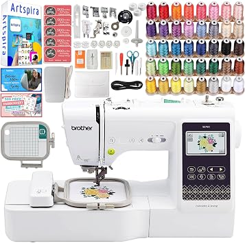 Brother SE700 Combo 2-in-1 Embroidery & Sewing Machine with 40 Embroidery Spools, Artspira & Accessories