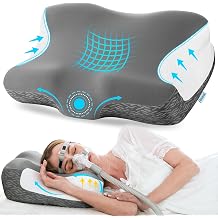 Elviros CPAP Memory Foam Neck PILLOW for Neck and Shoulder Pain Relief