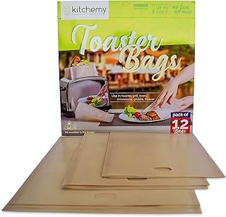 12 Toaster Bags Reusable for Grilled Cheese Sandwiches | Safest On The Market - Non Stick Toast Bag