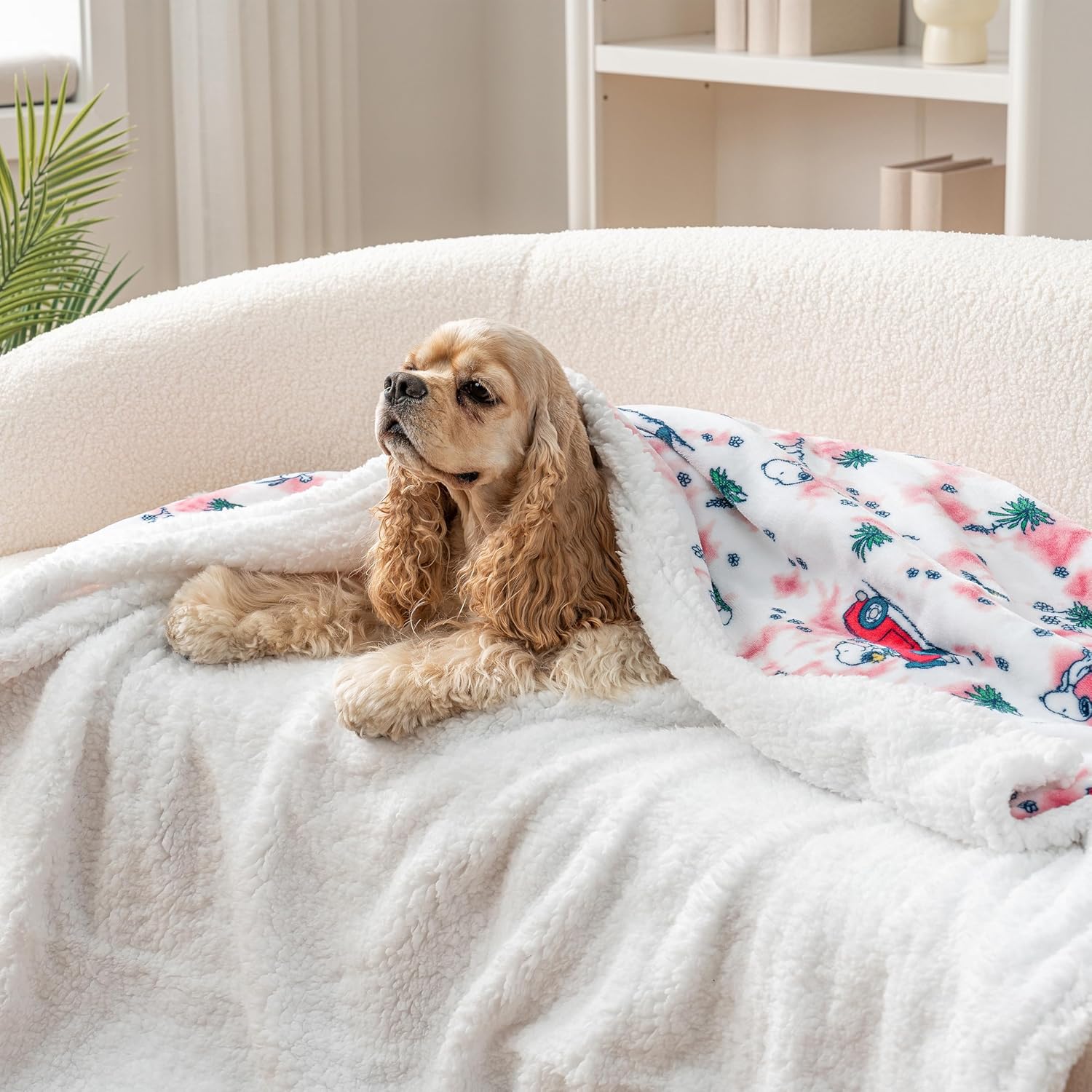 Berkshire Blanket Peanuts® Sherpa Throw Blanket, 480gsm Warm Reversible Heavy Thick Throw for Couch, Bed & Travel (Springtime Flower Fields Tiedye Pink, Throw Size 50" x 60") - Image 5