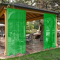 Vista 10 de SpaceDresser Cortinas Transparentes Impermeables para Exteriores/Patio - 2 Paneles con Bolsillo para Barra Cortina Transparente de Voile para Blanco