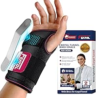 Vista 9 de FEATOL Paquete de 2 muñequeras para túnel carpiano para el trabajo con férula de muñeca, soporte de mano de 6.5'' para noche para mujeres y hombres