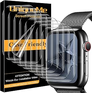 [ 8 Pack ] UniqueMe TPU Screen Protector for Apple Watch 40mm Series 5/6/SE, [Upgrade Flexible Film] [Bubble Free] Soft HD TPU Clear Anti-Scratch Film