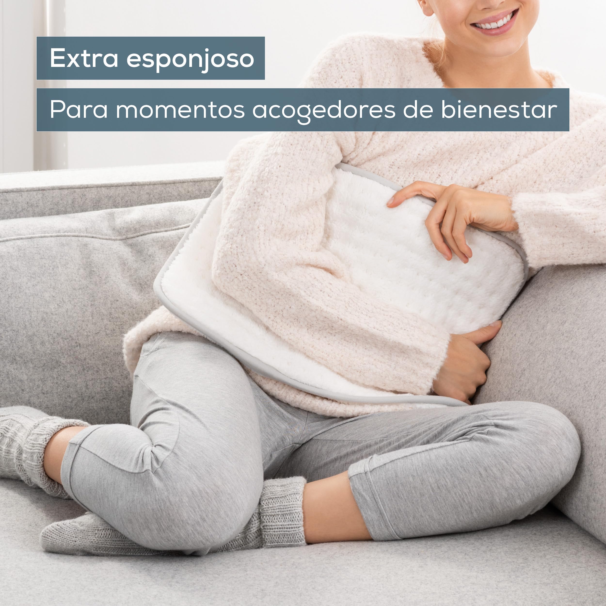 Beurer HK 43 almohadilla eléctrica, cojín térmico extra suave con apagado automático y 3 niveles de temperatura, con calentamiento rápido, lavable a máquina hasta 30 °C, blanco