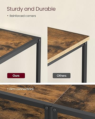 Miniatura 6 de VASAGLE Moderno soporte de TV para televisores de hasta 65 pulgadas, centro de entretenimiento de 3 niveles, mesa consola de TV industrial con café