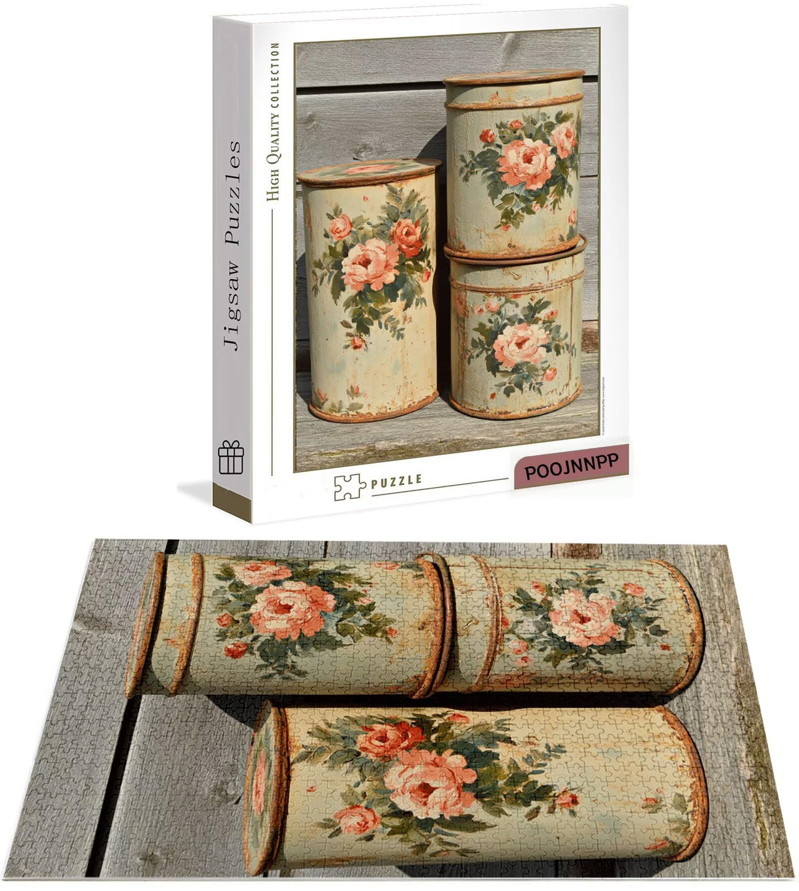 Puzzle 4000 Pezzi per Adulti, Puzzle Fiore in Legno per Adulti, Puzzles Tazza Impegnativi, Giochi Educativo per Famiglie, Rompecapo con Scatola per Decorazioni Casa, Donna Regalo di Natale B-7423