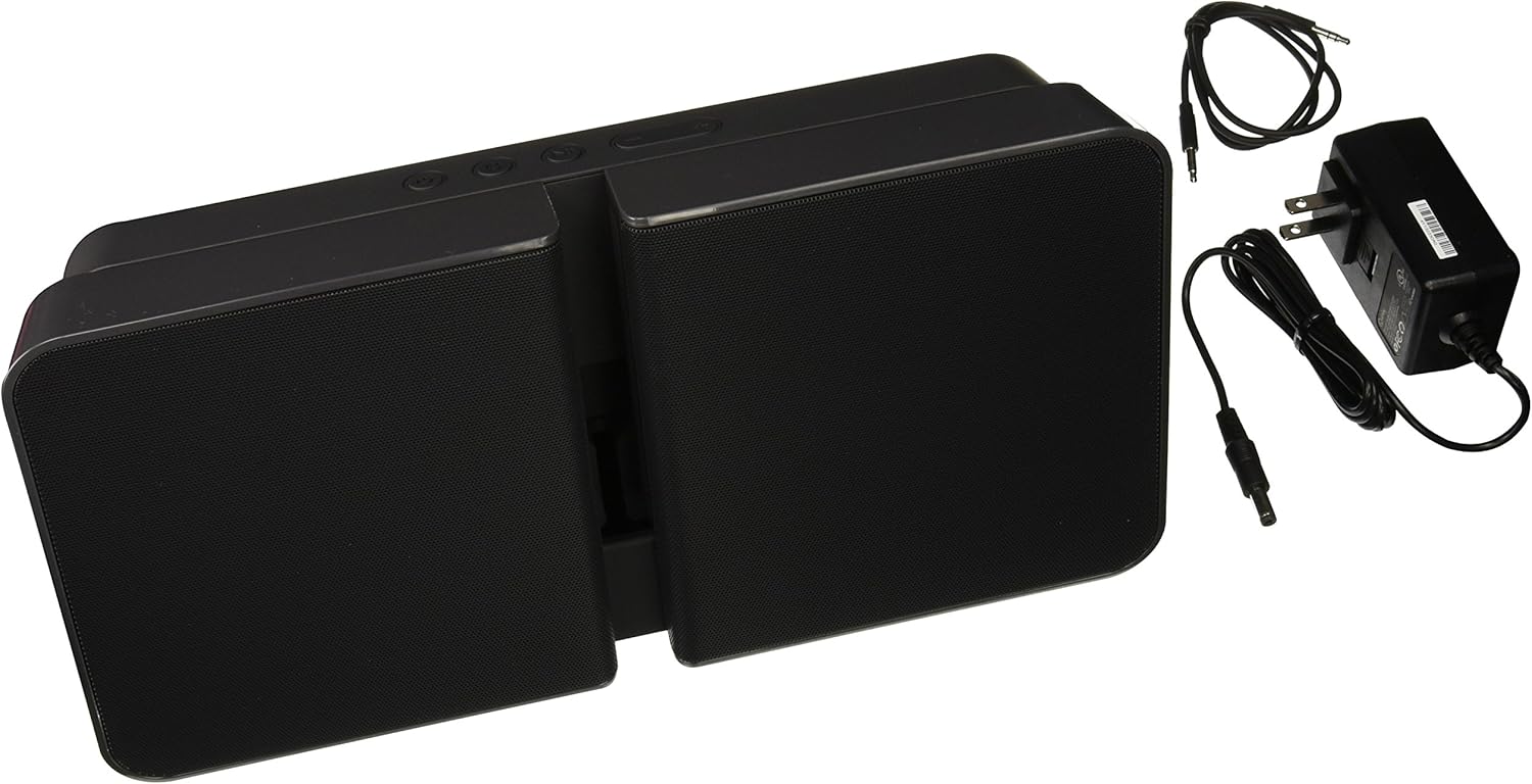 Quirky Wireless Portable Bluetooth Speaker with Charging Station, Beat Booster, Black