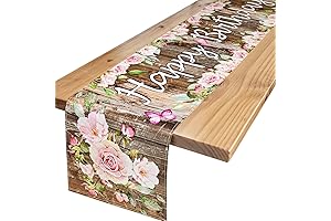 Floral Happy Birthday Table Runner