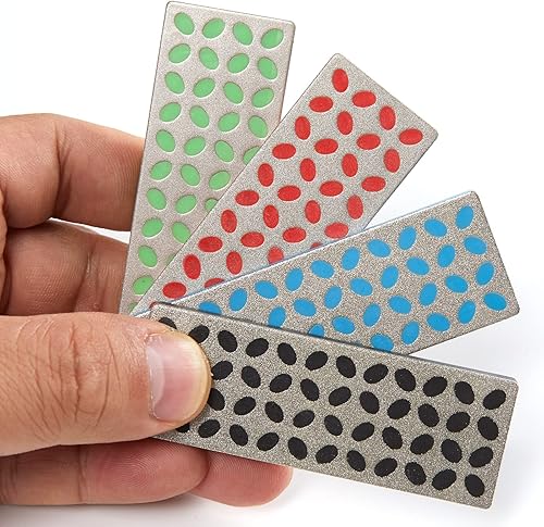 XCMAN Juego de piedras de afilar de diamantes para cuchillo de esquí y snowboard, paquete de 4 (grueso/M-grueso/fino/extrafino, juego de 4 todo en