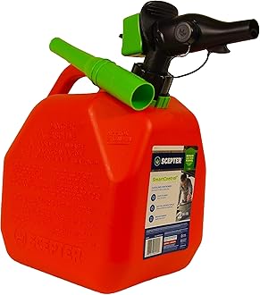 Scepter FR1G252 Fuel Container with Spill Proof Smart Control Spout with Bonus Funnel, Red Gas Can, 2 Gallon