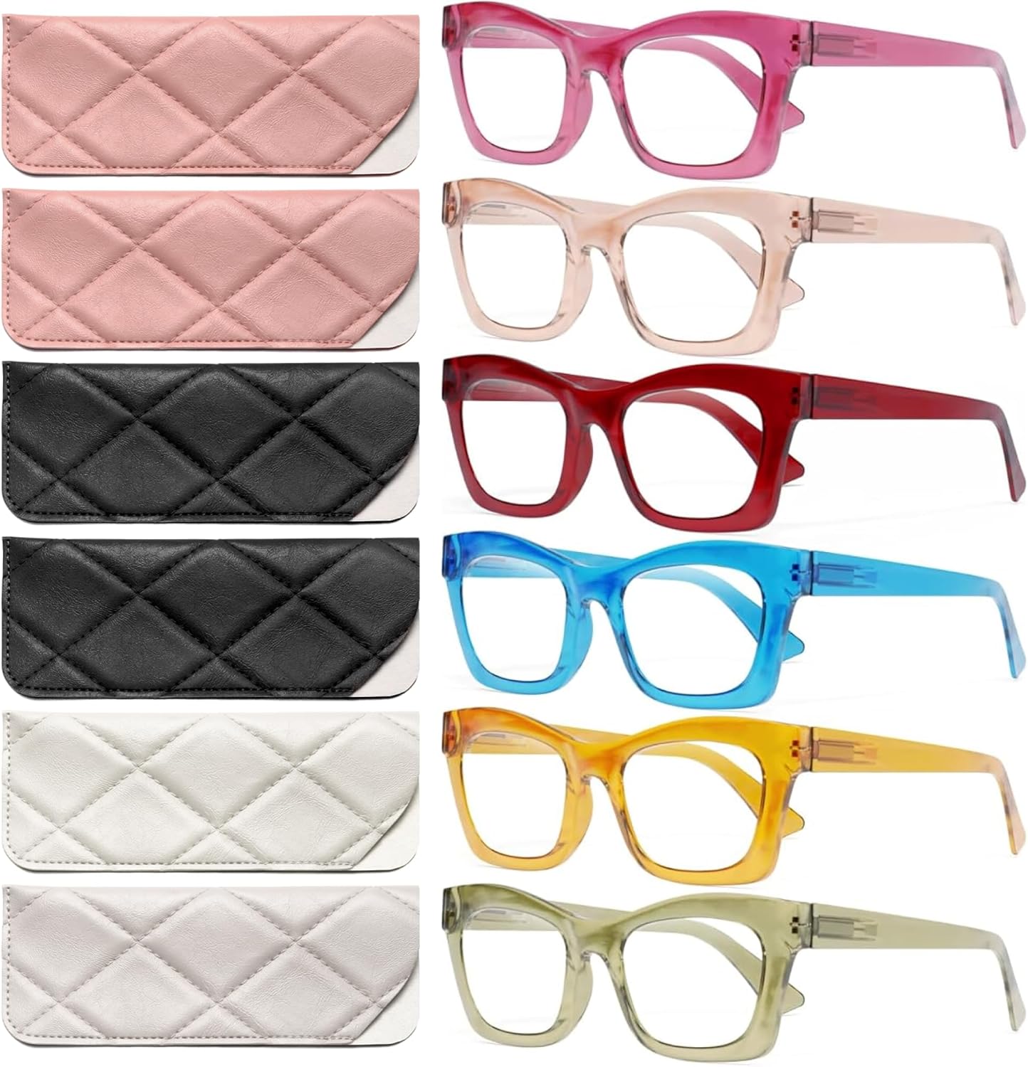 CCVOO Stylish Reading Glasses - Mothers Day Gift for Mom - Lightweight Blue Light Blockers, UV400, Spring Hinge