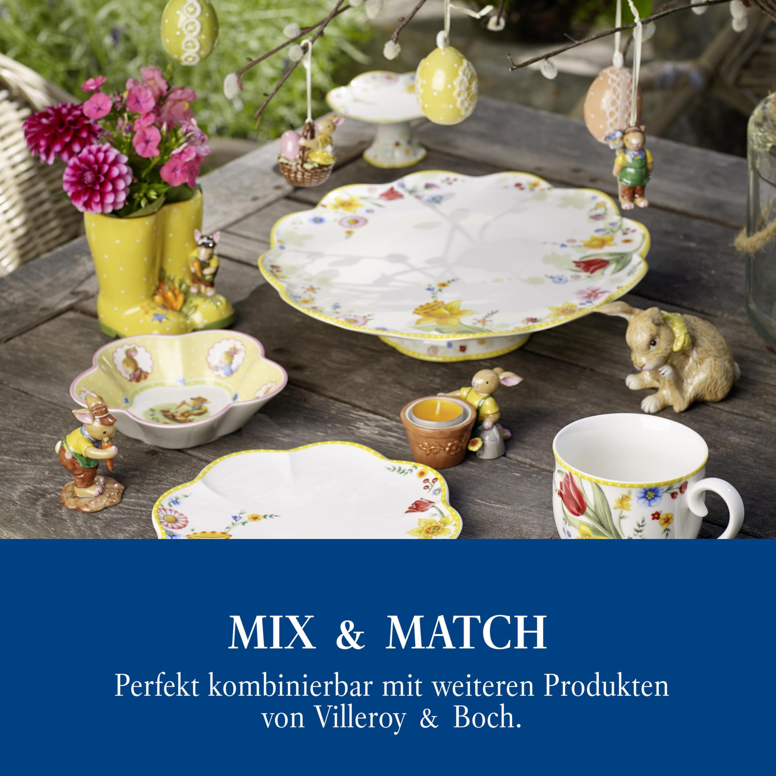 Villeroy & Boch – Wiosenne kubki z uchwytem, 2-częściowy, filiżanka, kubek do kawy, kubek do kawy, kubek na gorące napoje, Wielkanoc, prezent na Wielkanoc, porcelana premium
