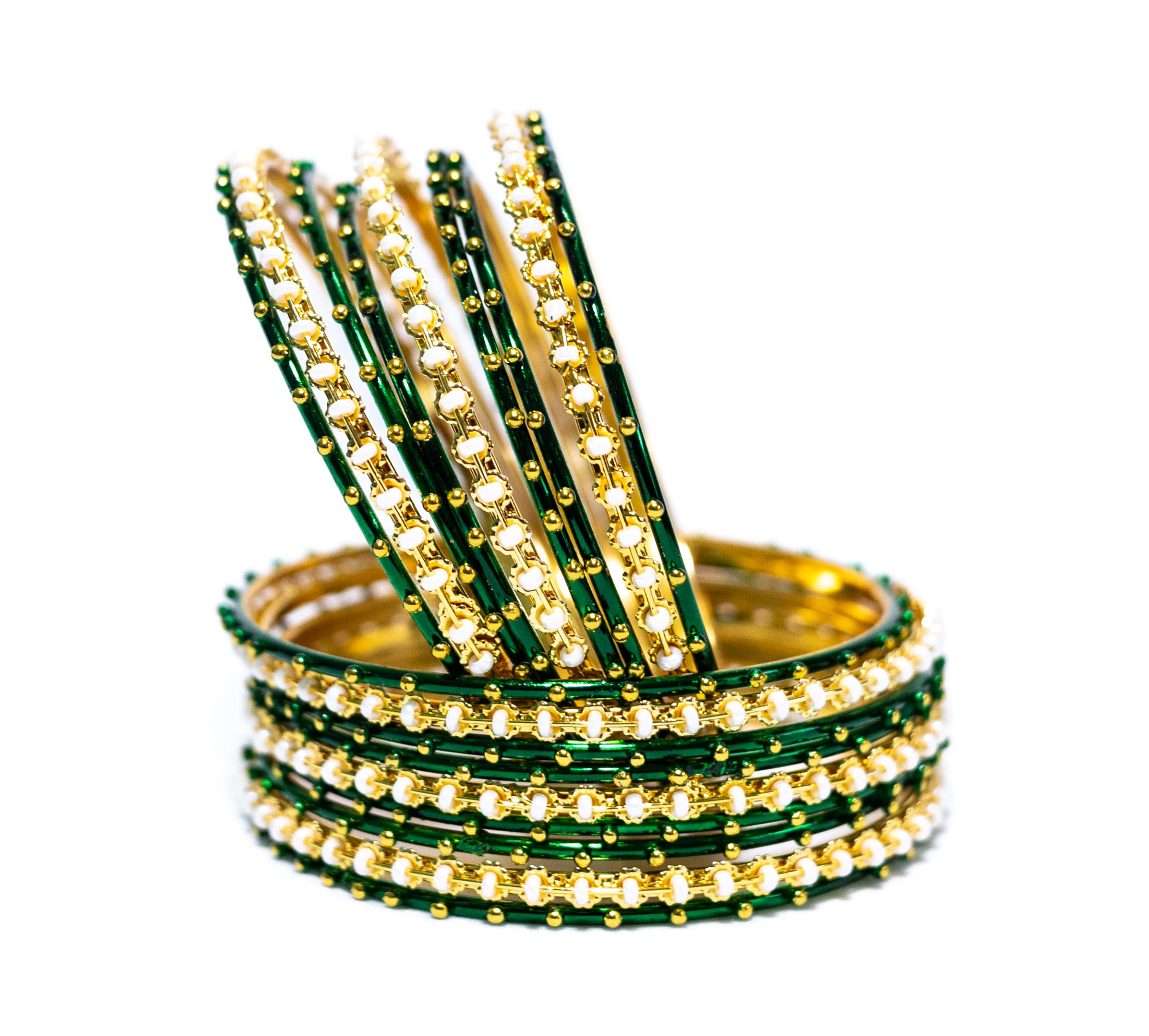 Swara Creations Traditional Gold Plated Metal Bangles Set for Women and Girls
