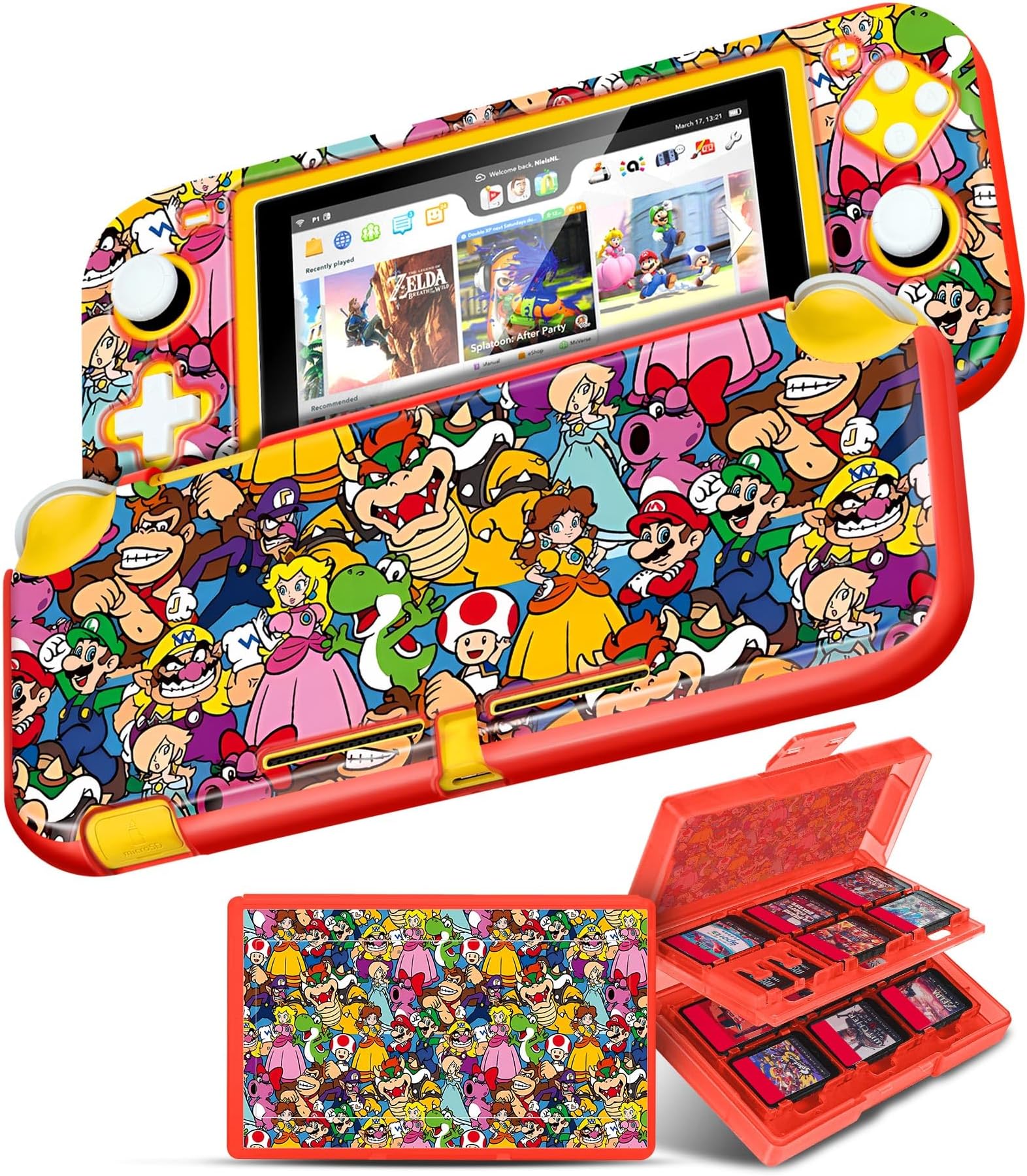 Xinocy (2in1) for Nintendo Switch Lite Case +24 Switch Game Holder Cute Cartoon Slim Protective Cases Hard Shell for Kids Boys Teens Girls Girly Funny Aesthetic Covers for Switch Lite 2019,Maliao