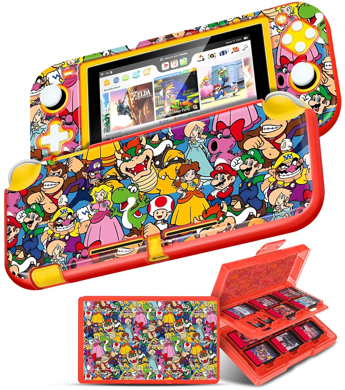 Xinocy (2in1) for Nintendo Switch Lite Case +24 Switch Game Holder Cute Cartoon Slim Protective Cases Hard Shell for Kids Boys Teens Girls Girly Funny Aesthetic Covers for Switch Lite 2019,Maliao
