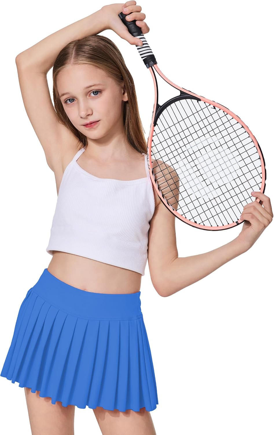 Girls Pleated Skirt with Shorts Athletic Tennis Skorts School Kids Teen High Waisted Skorts with Pockets