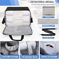 Vista 3 de AKOZLIN Three Layers Carrying Travel Bag Large Capacity for PS5 Console PSVR Storage Case Compatible with PlayStation 5 Monitor PlayStation VR