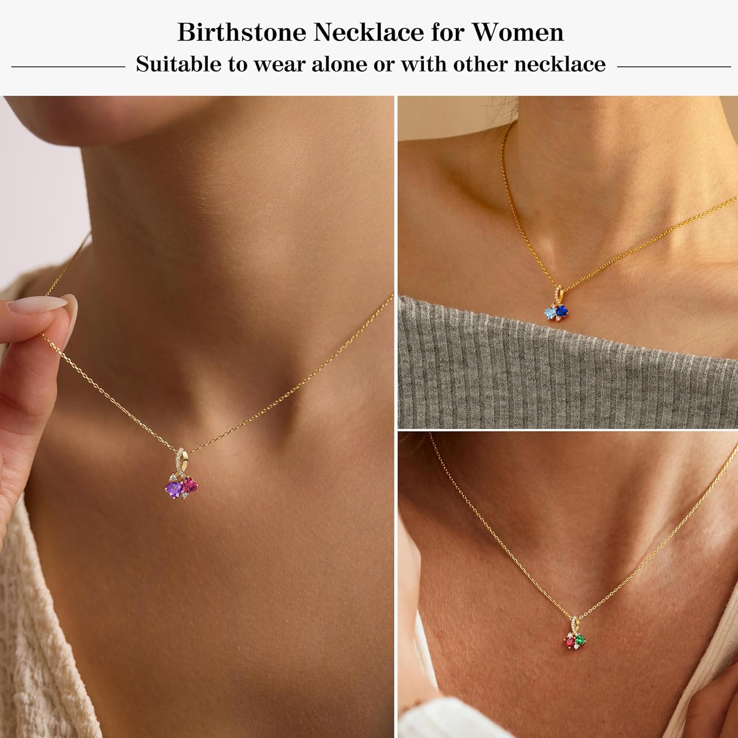 Valentines Day Gifts for Her, Birthday Gifts for Women Birthstone Necklace Teens Stocking Stuffers Dainty Gold Necklaces with 2 Birthstone Teen Girl Gifts Trendy Stuff Birthday Gift for Her Graduation Christmas Jewelry - Image 7