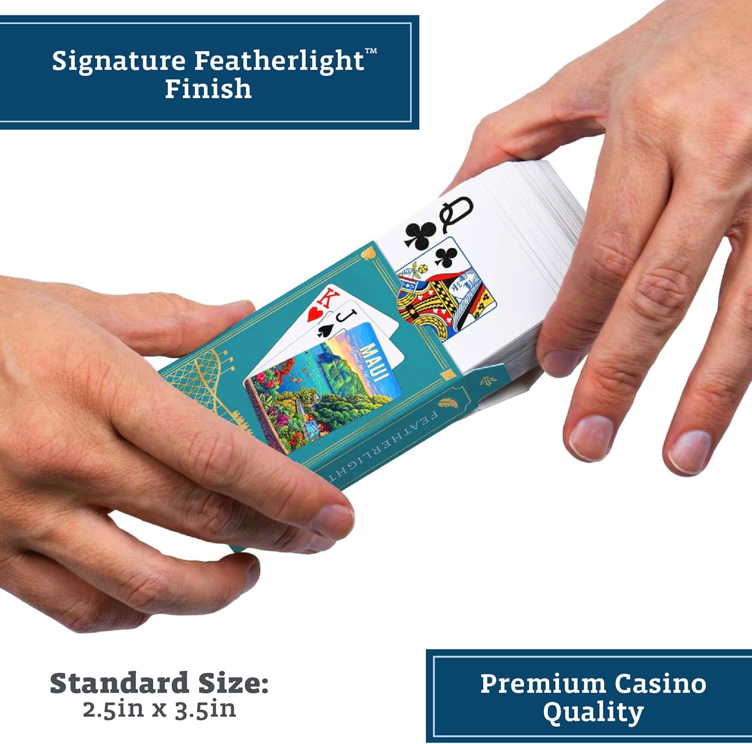 Boardwalk Puzzles Premium Featherlight Unique Playing Cards, Fun Themed Deck for Home and Travel | Maui Road to Hana
