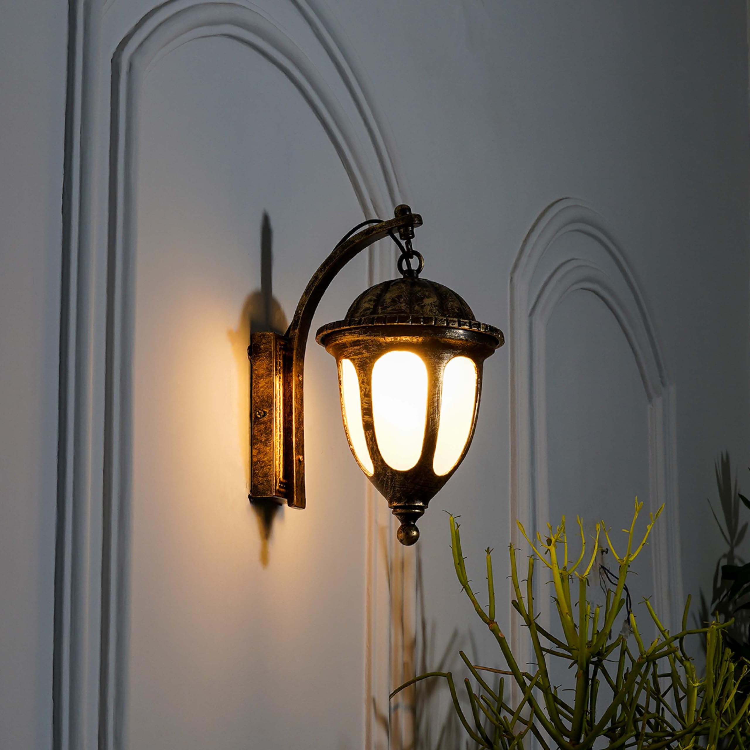 Kapoor E-ILLUMINATIONS Garrett Gold and Black Outdoor Wall Light-image-32