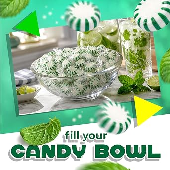 Starlight Mints, Spearmint Candy Individually Wrapped, 1 Lb Bag