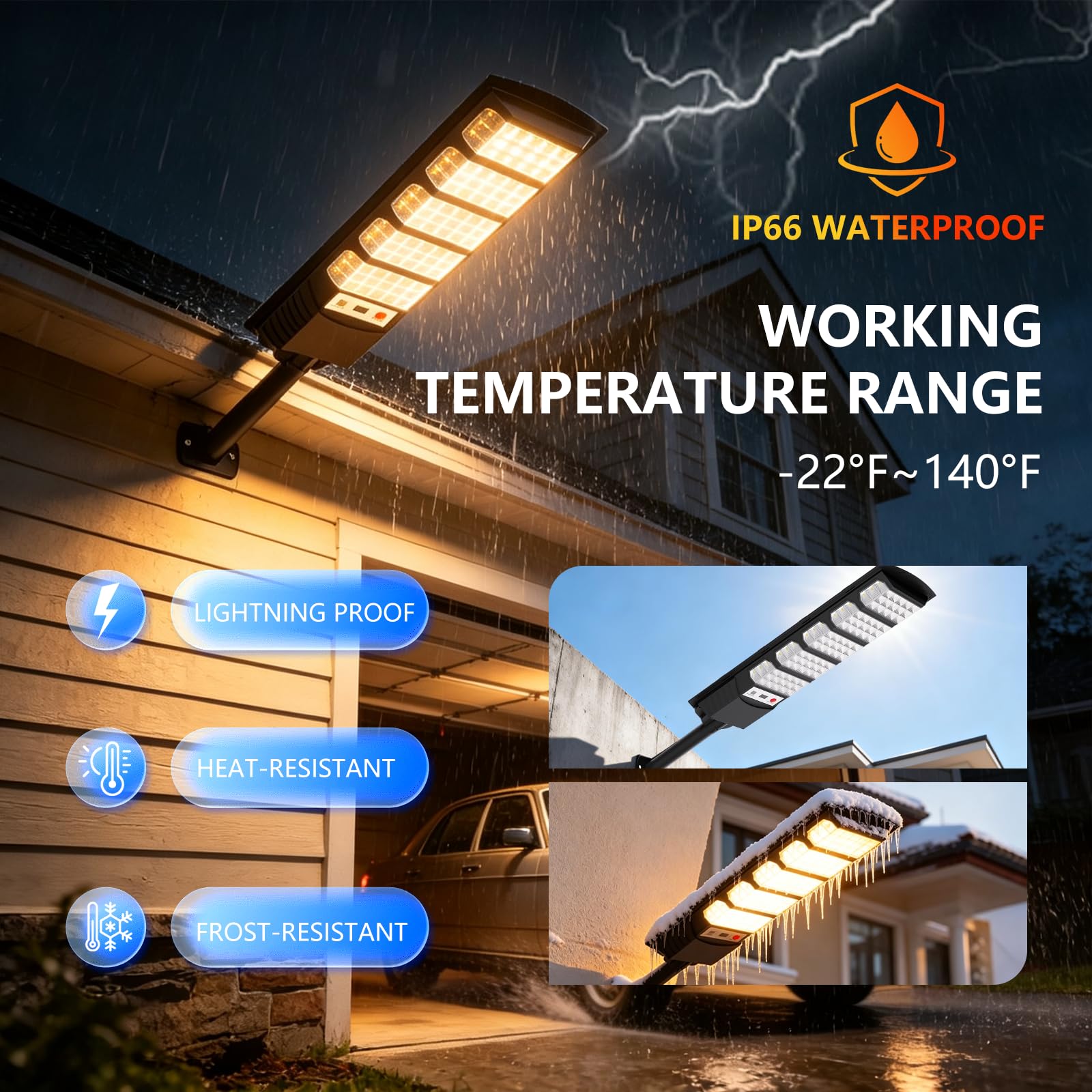 Solar-Stehleuchte, 700 W, für den Außenbereich, 3000 K, Solarstrahler für den Außenbereich, mit Fernbedienung, IP66, wasserdicht, leistungsstark, Solarstrahler für den Außenbereich