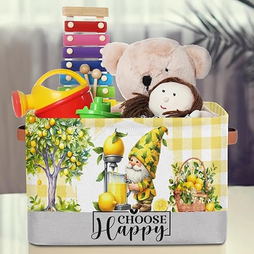 Vista 130 de Cestas de almacenamiento con asas, cubo de almacenamiento rectangular de tela rectangular plegable de juguetes para armario, estantes, lavandería, C