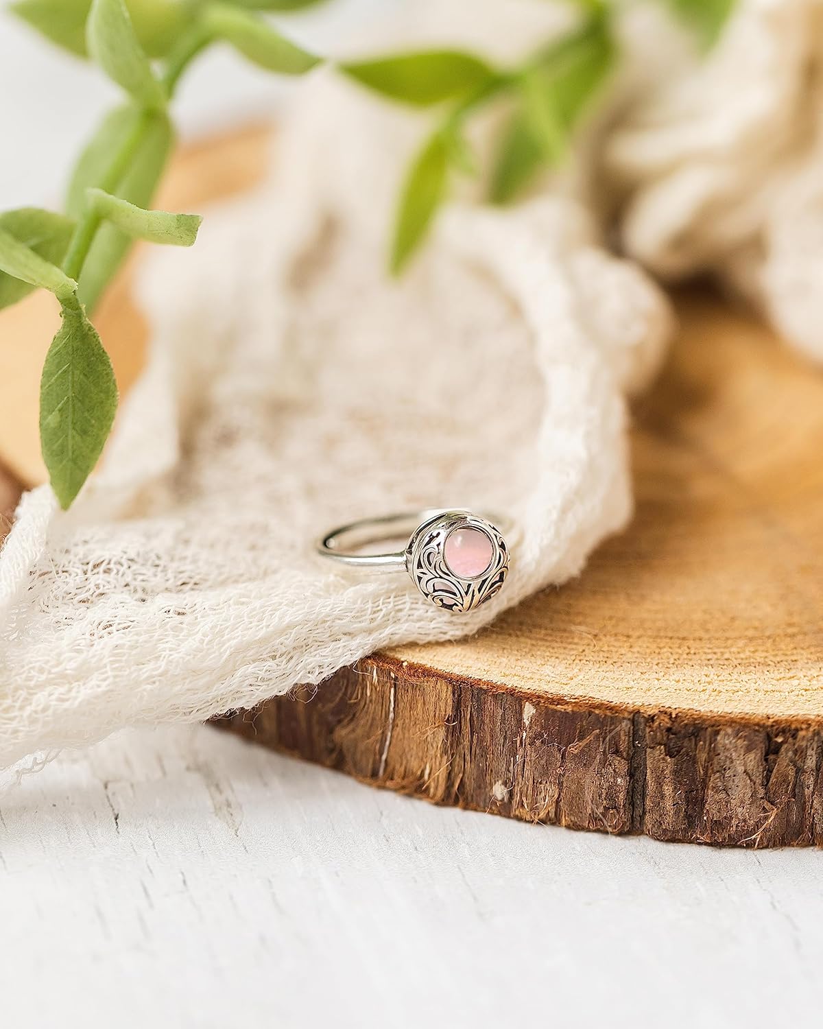 Bottled Up Designs Handmade Vintage Lace Adjustable Ring, Recycled Bottle Glass, Sterling Silver, Eco Friendly, Made in USA, Birthday Gifts, Mothers Day, Women, Anniversary
