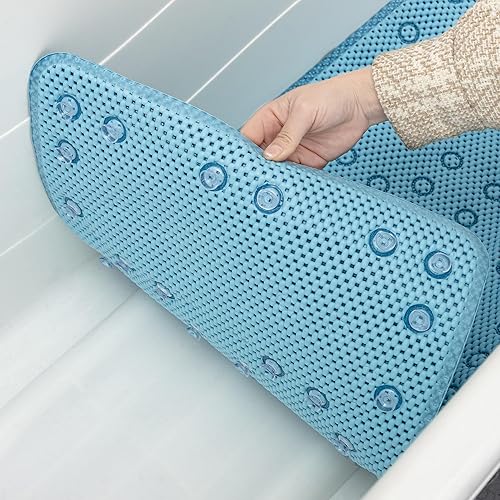 Miniatura 71 de Tapete antideslizante de espuma de doble capa de 37 x 17 pulgadas, más cómodo y grueso que el tapete de ducha de espuma ordinario, tapete de baño