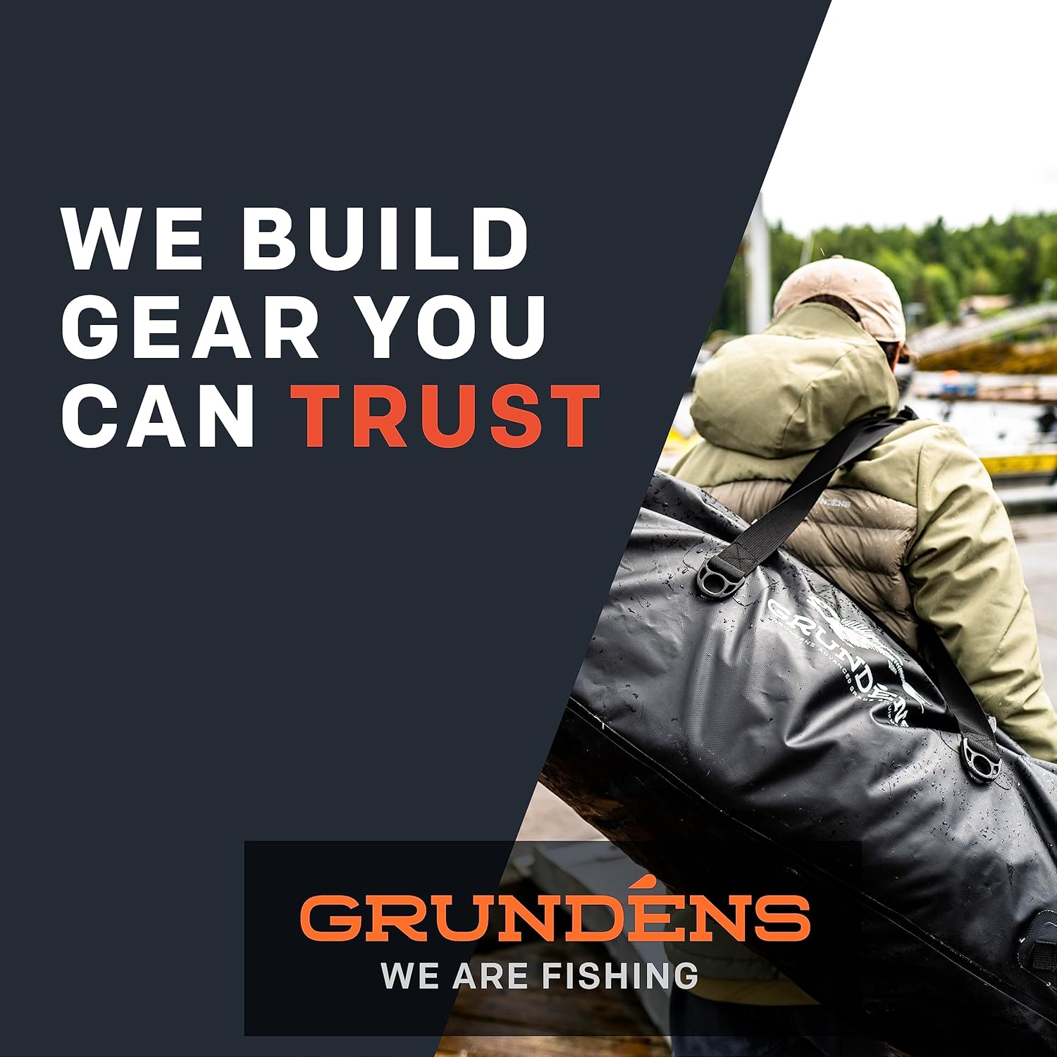 Grundens Shackleton 2.0 Duffel 105L - Waterproof, Welded Construction, Roll Top Closure, and External Secure Zipper Storage for Fishing and Outdoor Use, Anchor