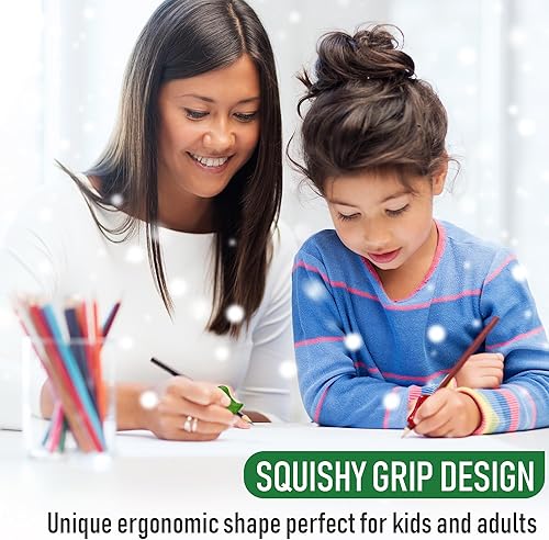 Miniatura 6 de The Pencil Grip Agarres de Lápiz con Purpurina 6 Piezas, Agarres de Lápiz para Escritura de Niños, Agarre Ergonómico de Bolígrafo para Diestros y