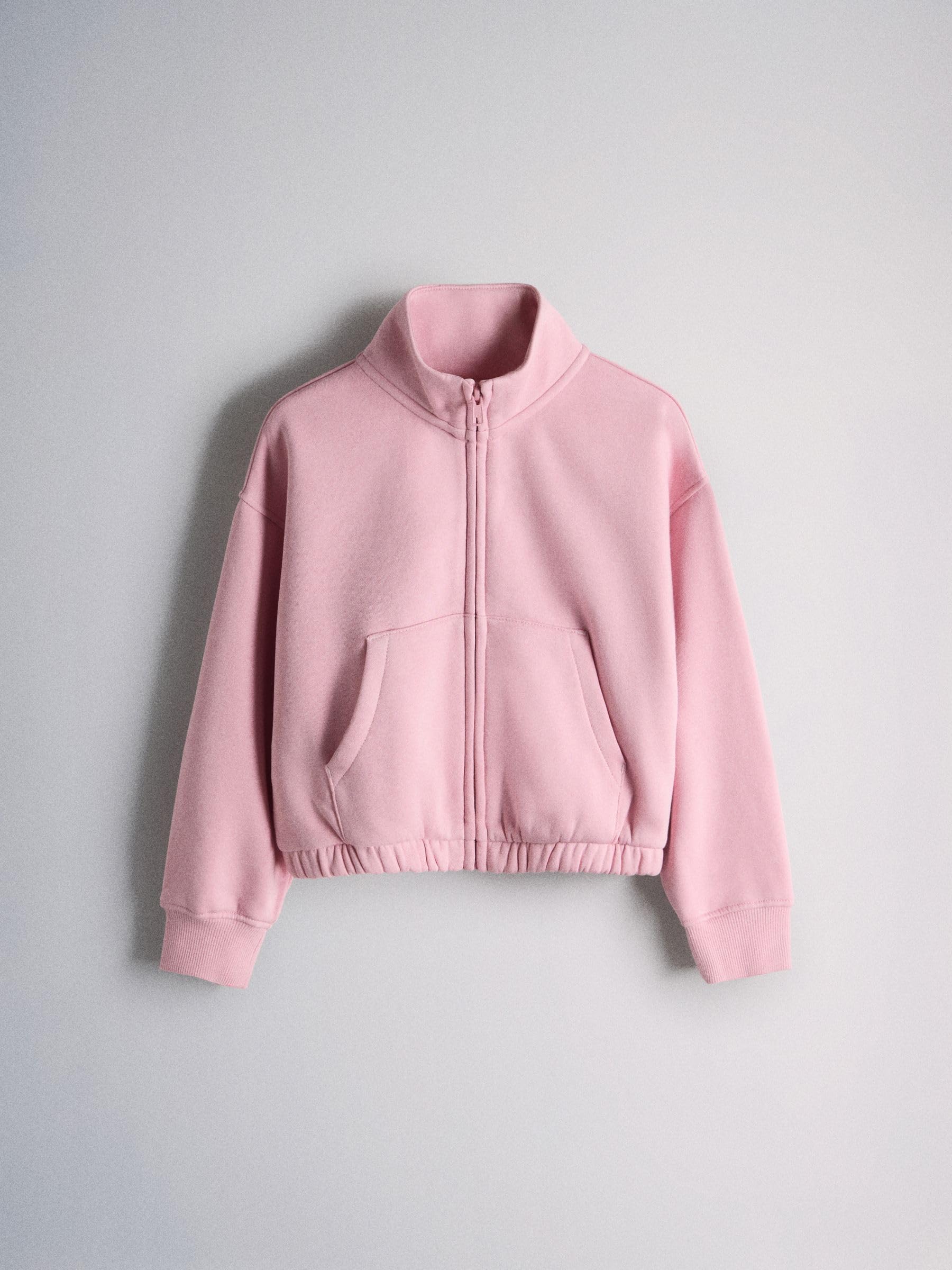 THE SET Mädchen Kurze Reißverschlussjacke aus Jersey mit Trichterkragen und Shorts, 2er-Pack