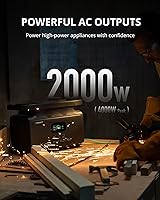 Vista 7 de GROWATT Generador solar, estación de energía portátil de 1512 Wh con panel solar de 200 W, 4 salidas de CA de 110 V2000 W (pico de 4000 W), carga