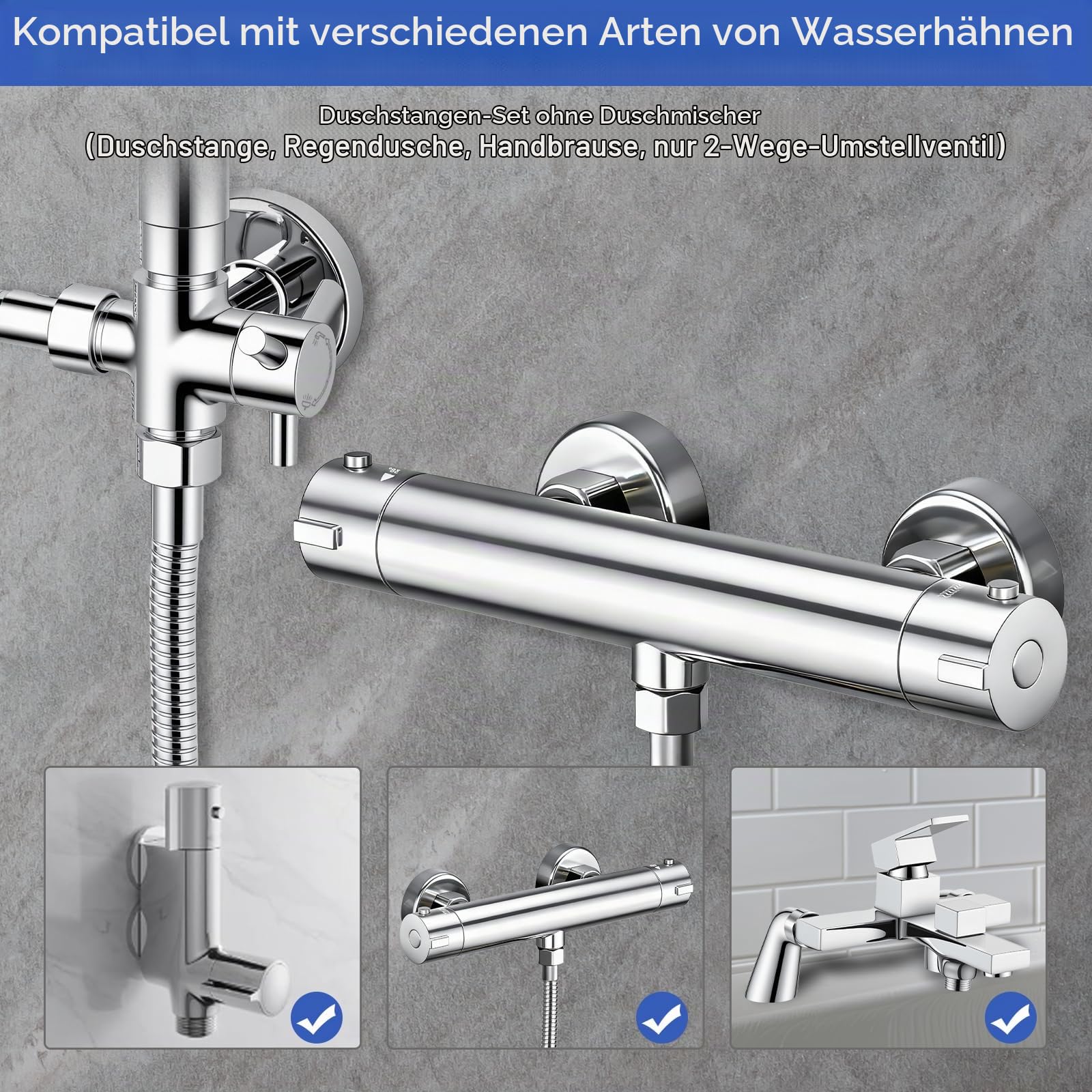 Ronvie Regendusche Chrom ohne Armatur, 25x25cm Regendusche Duschkopf