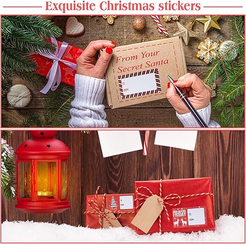 Vista 81 de Outus 500 etiquetas de Navidad, etiquetas autoadhesivas de regalo para regalos de Navidad, etiquetas de nombre de Navidad, etiquetas para papel