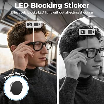 HiBloks Light Blocking Set for Ray-Ban Meta Wayfarer/Skyler/Headliner Gen 2 & Oakley Meta HSTN, Come with 10Pcs LED Blocking Stickers, 10Pcs Lens Protective Stickers, 10Pcs Lens Shade Stickers