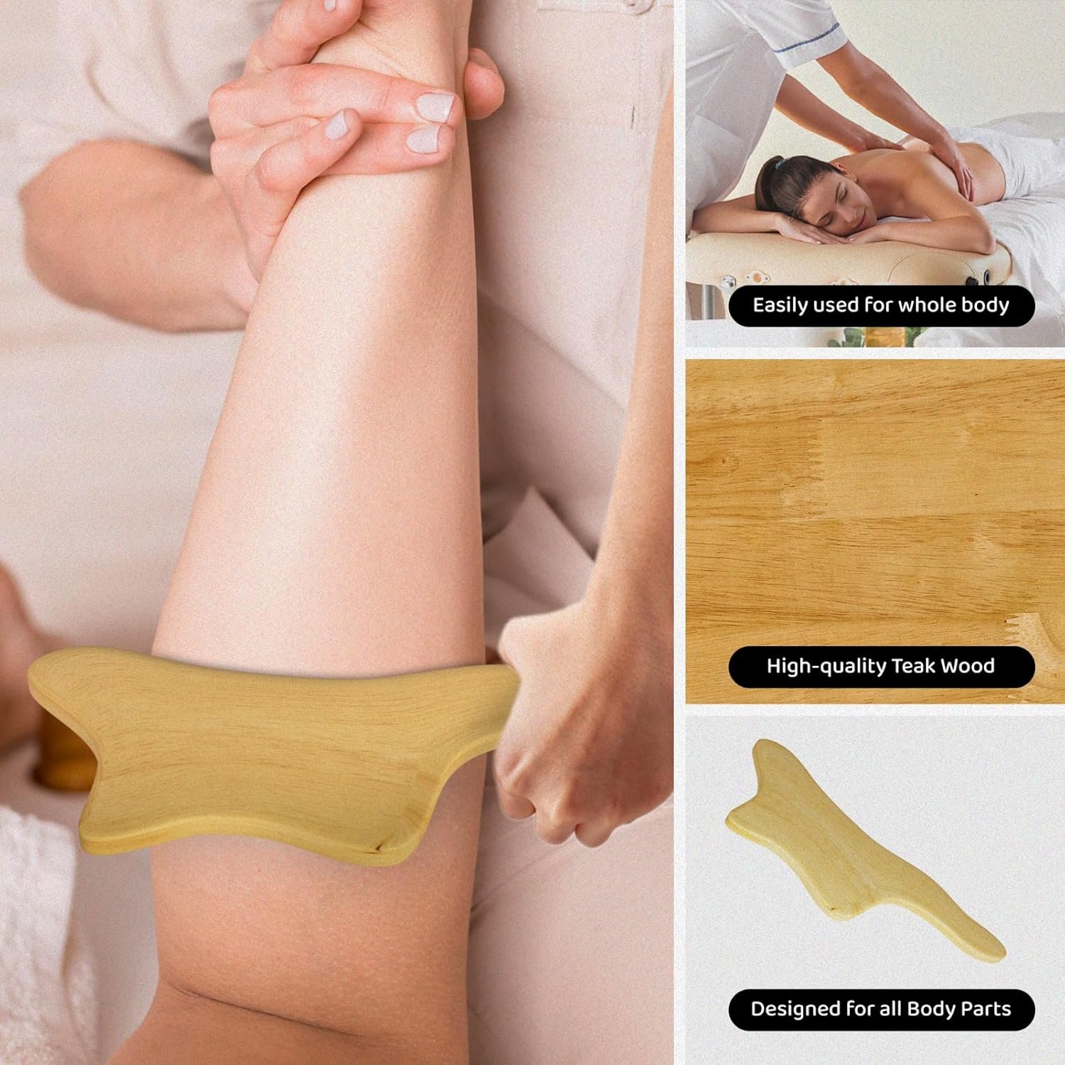 ARTIST INTERNATIONAL Wooden Lymphatic Drainage Massage Paddle - Cellulite Gua Sha Handheld Massager Tool, Maderotherapy, Muscle Pain Relief, Soft Tissue Therapy Device, Neck, Back, Legs And Body Use