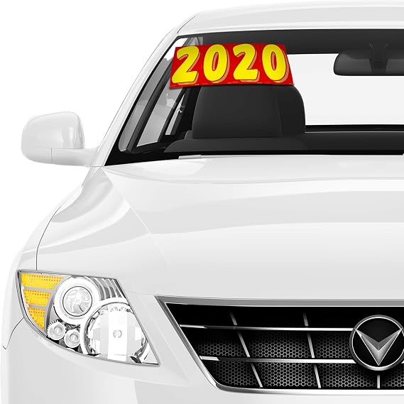 EZ Line Vinyl Decals for Cars Red and Yellow Large Number Stickers Windshield Numbers Dealer Supplies EZ136 (Number 6)