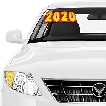 EZ Line Vinyl Decals for Cars Red and Yellow Large Number Stickers Windshield Numbers Dealer Supplies EZ136 (Number 6)