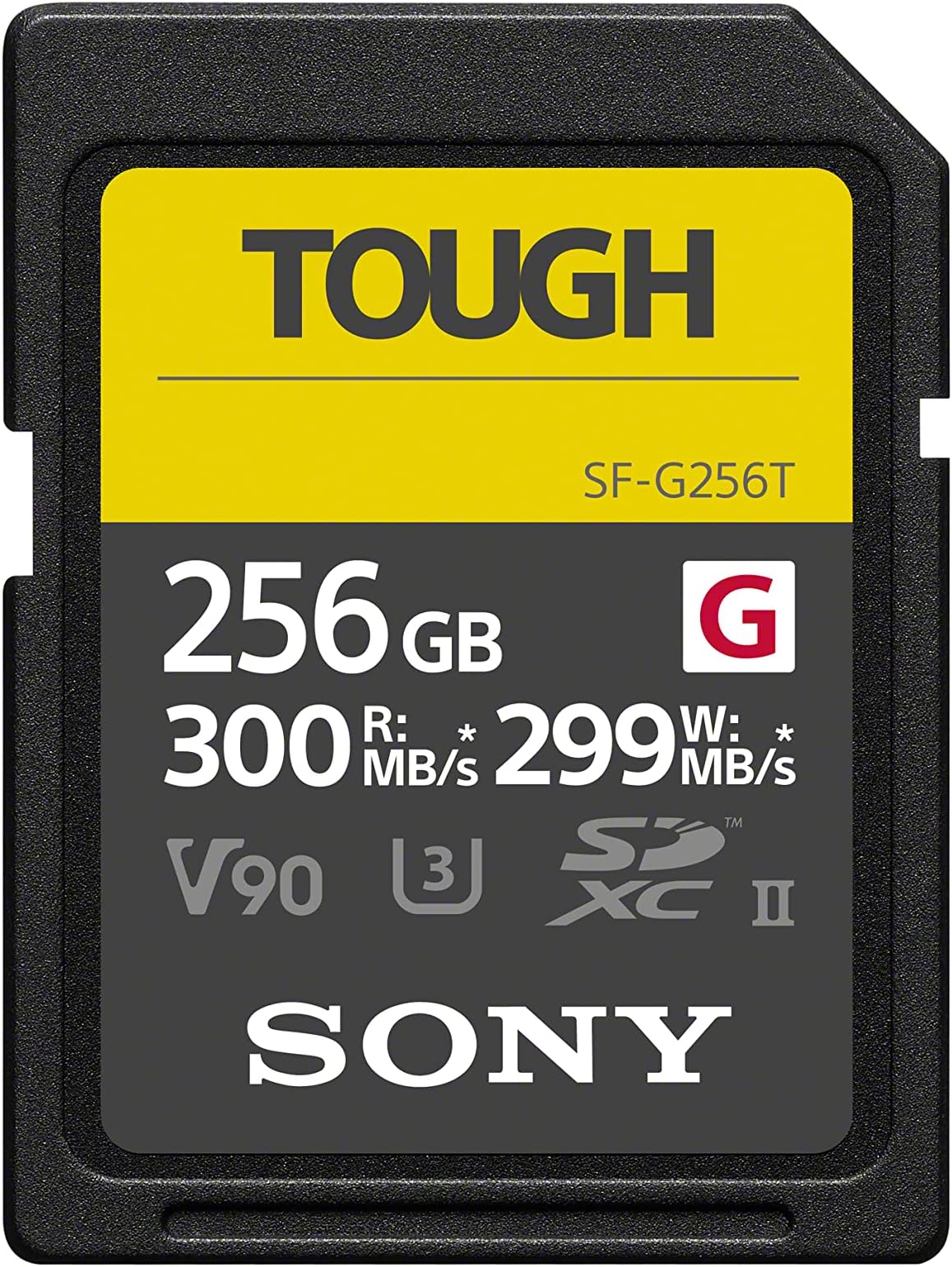 Sony SF-G Series TOUGH 256GB SDXC UHS-II Memory Card – V90 Ultra High Speed (Up to 300MB/s Read & 299MB/s Write) – World’s Toughest SD Card, Waterproof, Bend-Proof & Dustproof – SFG256T.SYM