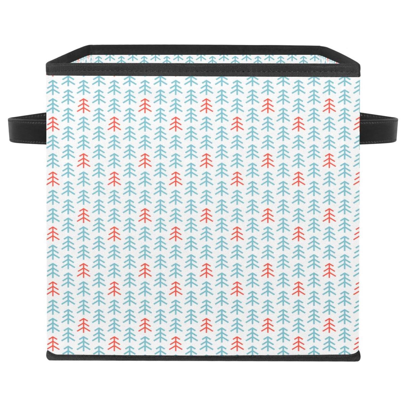 Boîte de rangement pliable en tissu au motif d'arbre de Noël coloré