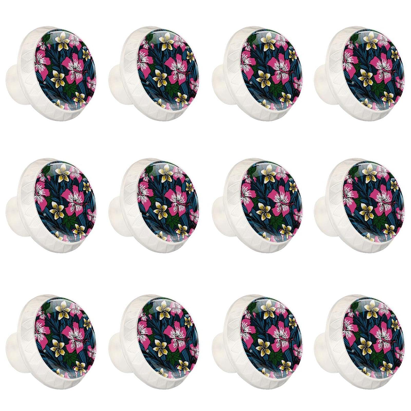 Boutons d'armoires de cuisine poignées tiroirs de placard commode fleur verte